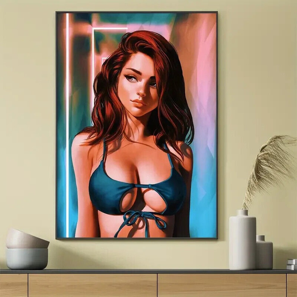 Voluptuous Woman Vibrant Artistic Canvas Print 12" X 16" Art:Art Prints Style Your Walls